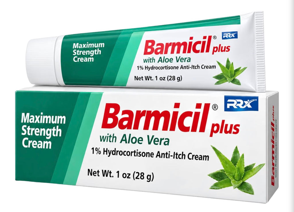 Barmicil Plus 1% Hydrocortisone Anti-Itch Cream (1 oz / 28g)